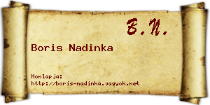 Boris Nadinka névjegykártya